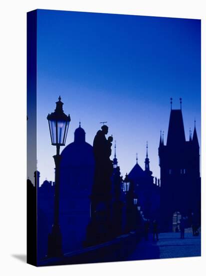 Old Town and Tower, Charles Bridge, Cent Bohemia-Walter Bibikow-Premier Image Canvas