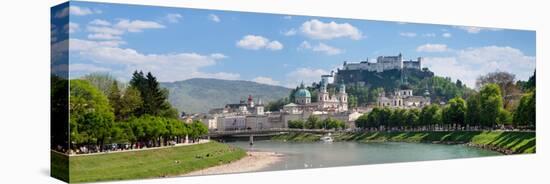 Old Town at Salzach River with Hohensalzburg Castle and Dom Cathedral, Salzburg-null-Premier Image Canvas
