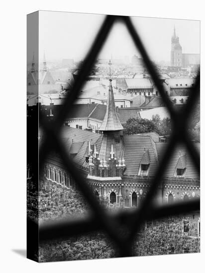 Old Town from Window of Wavel Cathedral, Krakow, Poland-Walter Bibikow-Premier Image Canvas