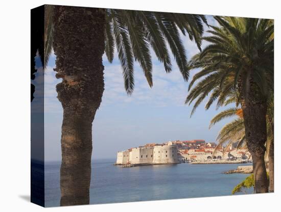 Old Town Through Palm Trees, Dubrovnik, Croatia, Europe-Martin Child-Premier Image Canvas