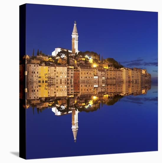Old Town with Cathedral of St. Euphemia Reflecting in the Water at Night, Istria, Croatia, Europe-Markus Lange-Premier Image Canvas