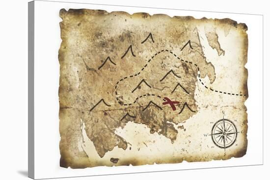 Old Treasure Map-TaiChesco-Stretched Canvas