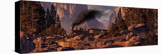 Old West Steam Locomotive-Designwest-Stretched Canvas