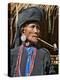 Old Woman of Small Ann Tribe in Traditional Attire Smoking a Pipe, Sittwe, Burma, Myanmar-Nigel Pavitt-Premier Image Canvas