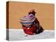 Old Woman with Sling Crouches on Sidewalk, Cusco, Peru-Jim Zuckerman-Premier Image Canvas