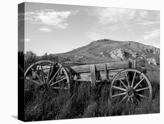 Old Wood Wagon near Mining Ghost Town at Bannack State Park, Montana, USA-Jamie & Judy Wild-Premier Image Canvas