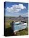 Old Wooden Fishing Boat on a Grassy Bank with Lindisfarne Harbour and Lindisfarne Castle, Holy Isla-Lee Frost-Premier Image Canvas