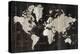 Old World Map Black-Wild Apple Portfolio-Stretched Canvas