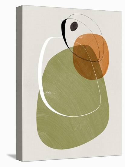 Olive and Gold Abstract Shapes-Eline Isaksen-Stretched Canvas