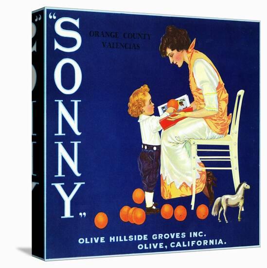 Olive, California, Sonny Brand Citrus Label-Lantern Press-Stretched Canvas