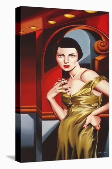 Olive Satin Dress-Catherine Abel-Premier Image Canvas