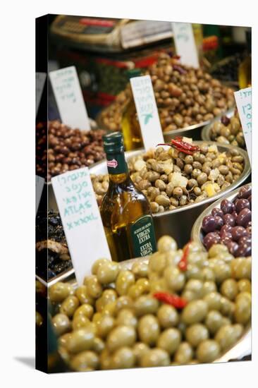 Olives Stall, Shuk Hacarmel (Carmel Market), Tel Aviv, Israel, Middle East-Yadid Levy-Premier Image Canvas