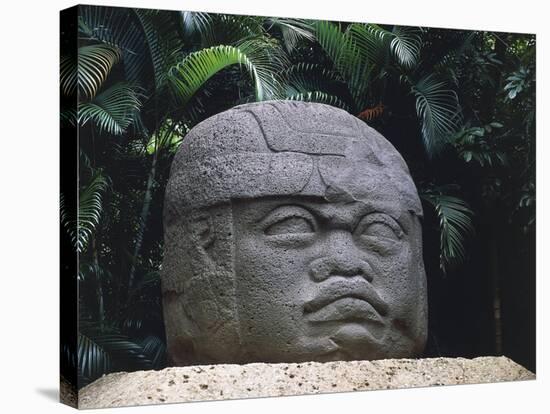 Olmec Civilization, Colossal Stone Head of a Warrior, 1100-475 B.C.-null-Premier Image Canvas