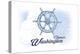 Olympia, Washington - Ship Wheel - Blue - Coastal Icon-Lantern Press-Stretched Canvas