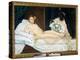 Olympia Young Woman Naked on a Bed with Her Black Maid Bringing Her a Bouquet of Flowers. Painting-Edouard Manet-Premier Image Canvas
