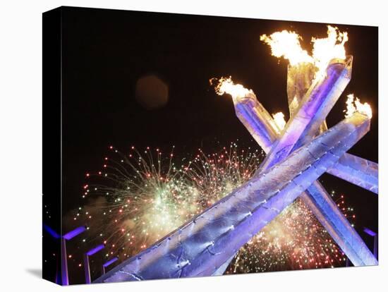 Olympic Flame Burns after the Opening Ceremony of the Vancouver 2010 Olympics-null-Premier Image Canvas