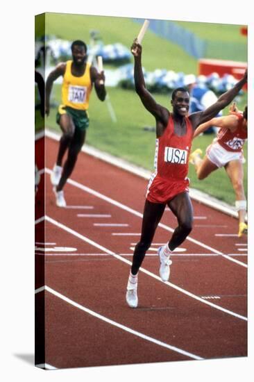 Olympic Games in Los Angeles, 1984 : 4X100M : American Team Is Winner : Carl Lewis-null-Stretched Canvas