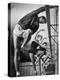 Olympic High Jumper Walter Davis Doing Ballet Exercises in Class of Women Dancers-John Dominis-Premier Image Canvas