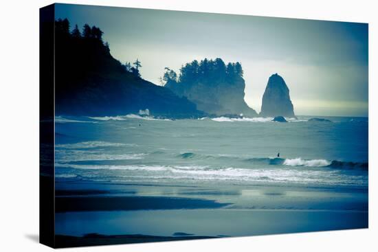 Olympic National Park, Wa: Surfers Brave the Cold Water of the Shore of La Push, Washington-Brad Beck-Premier Image Canvas