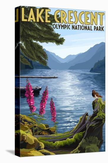 Olympic National Park, Washington - Lake Crescent-Lantern Press-Stretched Canvas