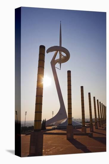 Olympic tower on Montjuic in Barcelona, Catalonia, Spain-null-Stretched Canvas