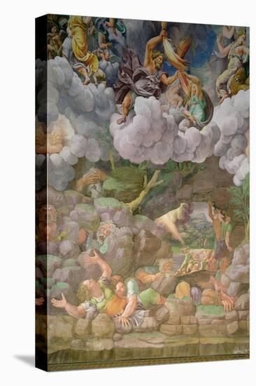 Olympus and Zeus Destroying the Rebellious Giants, Walls of the Sala Dei Giganti, 1530-32-Giulio Romano-Premier Image Canvas