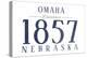 Omaha, Nebraska - Established Date (Blue)-Lantern Press-Stretched Canvas