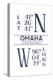 Omaha, Nebraska - Latitude and Longitude (Blue)-Lantern Press-Stretched Canvas