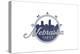 Omaha, Nebraska - Skyline Seal (Blue)-Lantern Press-Stretched Canvas