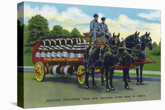 Omaha, Nebraska - Storz Brewing Company Beer Delivery Carriage-Lantern Press-Stretched Canvas