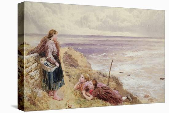 On Cullercoats Cliffs (Pencil & W/C on Paper)-Myles Birket Foster-Premier Image Canvas