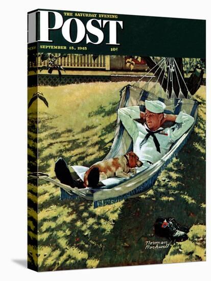 "On Leave" Saturday Evening Post Cover, September 15,1945-Norman Rockwell-Premier Image Canvas