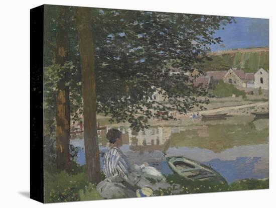 On the Bank of the Seine, Bennecourt, 1868-Claude Monet-Premier Image Canvas