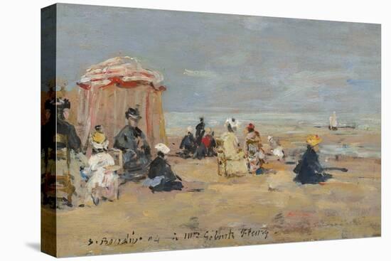 On the Beach, 1894 (Oil on Wood)-Eugene Louis Boudin-Premier Image Canvas