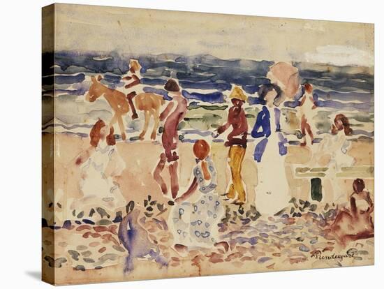 On the Beach, C.1920-23-Maurice Brazil Prendergast-Premier Image Canvas