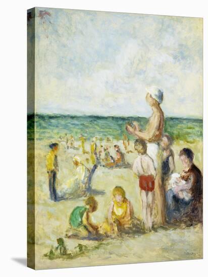 On the Beach in Normandy; Sur La Plage En Normandie, C.1930-null-Premier Image Canvas