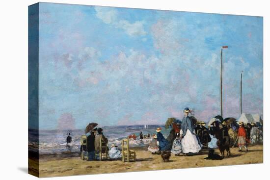 On the Beach, Trouville-Eug?ne Boudin-Premier Image Canvas