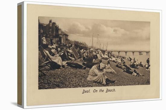 On the Pebbly Beach at Deal, Kent, Some Put Up Deckchairs, Others Put Up with the Pebbles-null-Premier Image Canvas