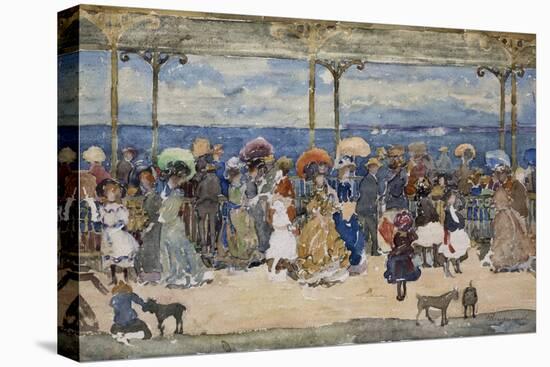 On the Pier, Nantasket, C.1900-05 (W/C & Graphite on Wove Paper)-Maurice Brazil Prendergast-Premier Image Canvas