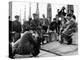 On the set of film "Rocco and his Brothers" , Luchino Visconti directs Annie Girardot and Alain Del-null-Stretched Canvas