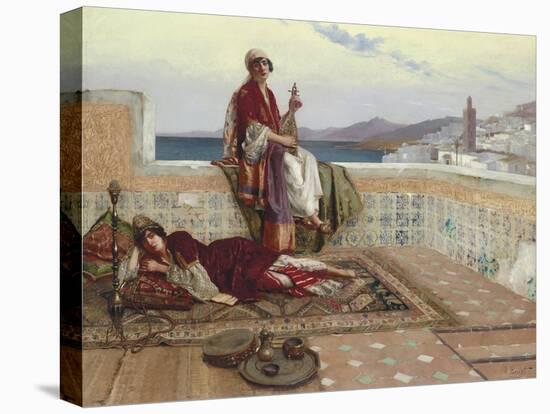 On the Terrace, Tangiers-Rudolphe Ernst-Premier Image Canvas