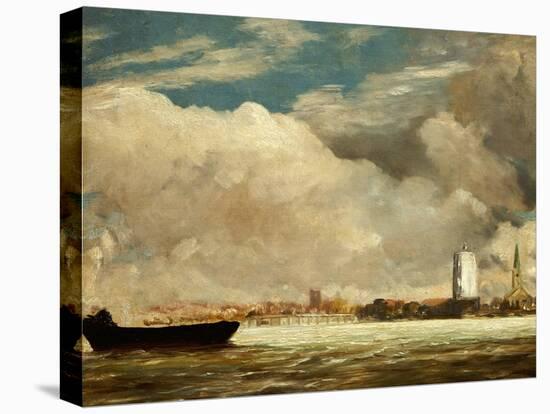 On the Thames Near Battersea Bridge, circa 1816-John Constable-Premier Image Canvas