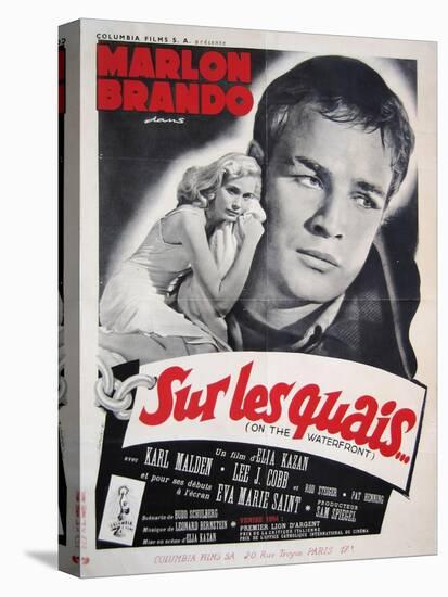 On the Waterfront, French Movie Poster, 1954-null-Stretched Canvas