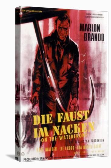 On the Waterfront, German Movie Poster, 1954-null-Stretched Canvas