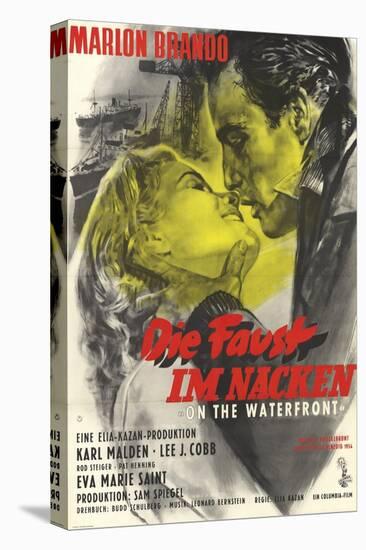 On the Waterfront, German Movie Poster, 1954-null-Stretched Canvas