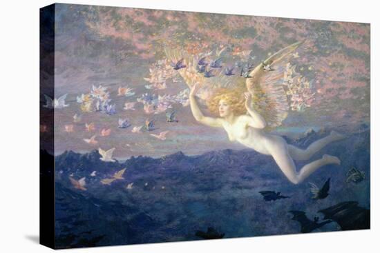 On the Wings of the Morning, 1905 (W/C Heightened with Bodycolour and Gold Paint)-Edward Robert Hughes-Premier Image Canvas