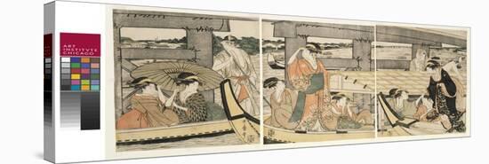 On top and beneath Ryogoku Bridge , c.1795-96-Kitagawa Utamaro-Premier Image Canvas