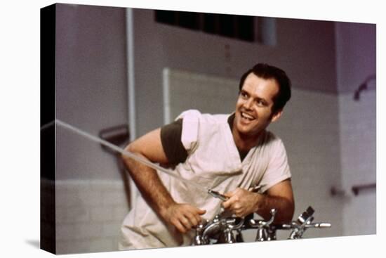 ONE FLEW OVER THE CUCKOO'S NEST, 1975 directed by MILOS FORMAN Jack Nicholson (photo)-null-Stretched Canvas