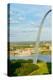 One half view of Gateway Arch and the Mississippi River, St. Louis, Missouri, the "Gateway to th...-null-Premier Image Canvas