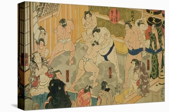 One of Eight Views of Kanjin Sumo, Pub. by Tsutaya, 19th Century-Utagawa Kunisada-Premier Image Canvas